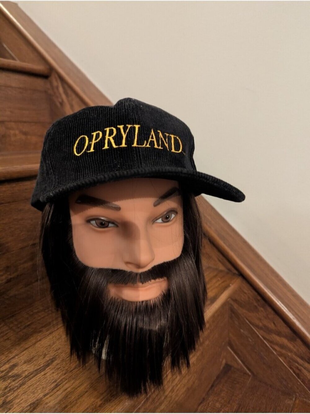 Vintage Opryland USA merchandise Blackand Gold corduroy trucker hat One Size